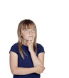 Pensive girl with blond hair
