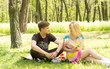 Attractive couple on a picnic date