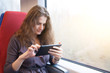 A woman with a tablet pc
