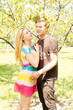 Happy young couple enjoy a day in the park