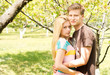 Romantic young couple in the park