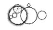 Gear system rotation on withe background