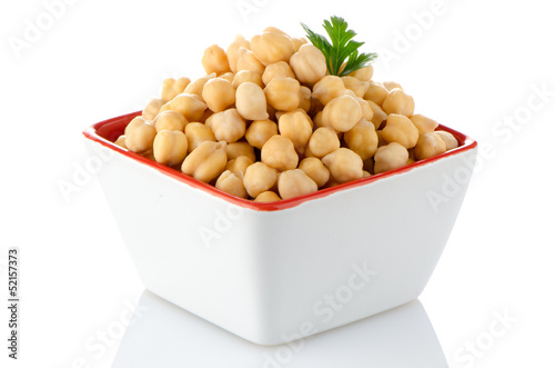 Photo: Closeup of a bowl with boiled chickpeas Closeup of a bowl with boiled chickpeas