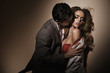 Sensual kisses on the delicate neck