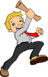 Businessman cheering, joy, jump