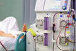 Photo: medical equipment. Hemodialysis machine near the patient's bed. medical equipment. Hemodialysis machine near the patient's bed.