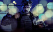 Photo: Handsome man behind the fence Handsome man behind the fence