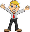 Young businessman happy and successful