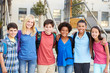 Group of Elementary Pupils Outside Classroom