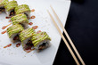 bright rolls with avocado and salmon