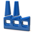 Illustrazione: Blue factory icon on white background Blue factory icon on white background
