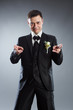 wedding groom in black suit