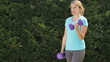 young beautiful woman doing fitness exercises