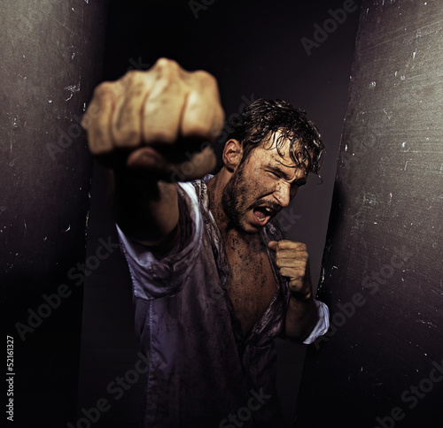 Photo: Fighting filthy man with tough nature Fighting filthy man with tough nature