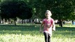 Video: girl running on the grass girl running on the grass