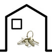House keys in a drawn house