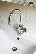 Modern bathroom, sink in white ceramic