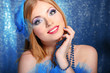 Portrait of beautiful young woman with glamour make up,