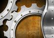 Illustration: Metal Gears on Grunge Background Metal Gears on Grunge Background