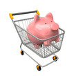Illustration: Shopping Cart Piggy Bank Shopping Cart Piggy Bank