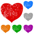 Grunge hearts set