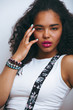 cute black skined girl close up