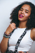 cute black skined girl close up