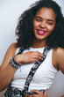 cute black skined girl close up