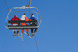 Riding high against a blue sky