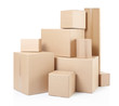 Cardboard boxes on white, clipping path