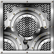 Metal Gears on Metal Grid Background