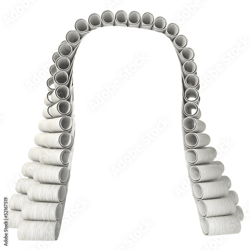 Illustration: Judge wig on a white background Judge wig on a white background