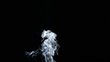 Rising white smoke on black background