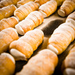 Cream horns decorated with powder sugar