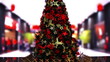 Christmas Tree and people in shopping mall