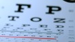 Magnifying glass falling onto eye test