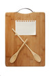 stylized clock - cutting board and wooden spoons