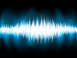 Sound waves oscillating on black background. EPS 8