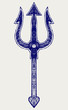 Devil trident. Doodle style