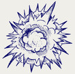 Cloud after the explosion. Doodle style