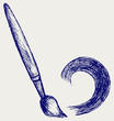 Paint brush. Doodle style