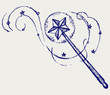 Magic wand. Doodle style