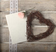 Pink roses and heart greeting card