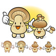 Mushroom couple characters to promote Vegetable selling. Fungus