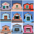 Photo: antique colorful roof windows collection, Burano antique colorful roof windows collection, Burano