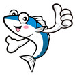 Fish chef mascot the left hand guides and the right hand best ge