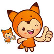 Fox Mascot the Right hand best gesture. Animal Character Design