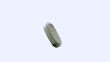 Single white tablet falling and bouncing