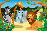 African animals in the jungle