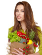 Healthy shopping, Isolated, white background